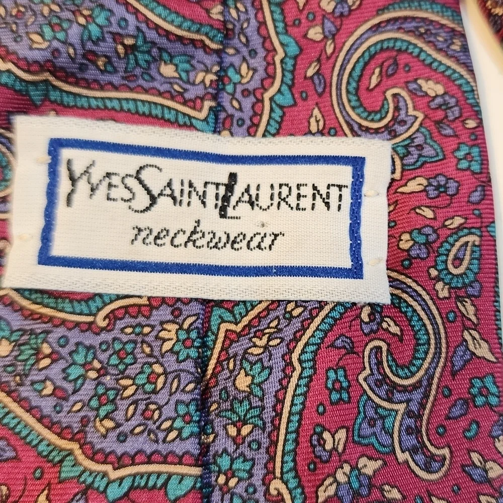 Yves Saint Laurent Neck Vintage Presley 100% Silk Men's Neck